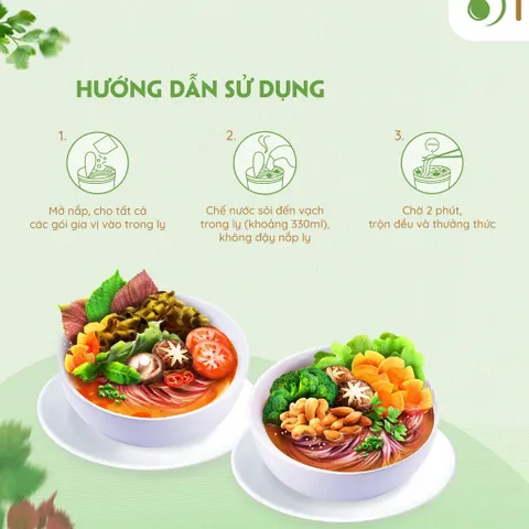 Bún gạo lứt ăn liền ly 65g dành cho người tiểu đường, ăn kiêng, ăn chay