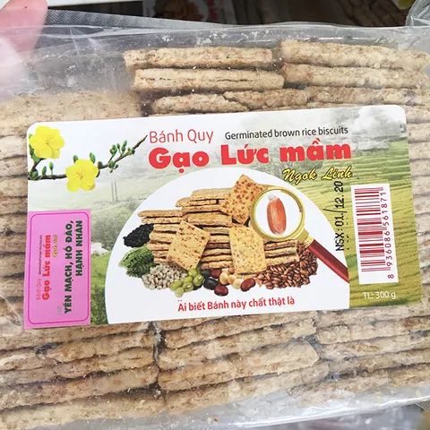 Bánh quy gạo lứt mầm Ngok Linh 300g-cho trẻ nhỏ & người già ăn dặm, người ăn chay, kiêng ít đường, eat clean