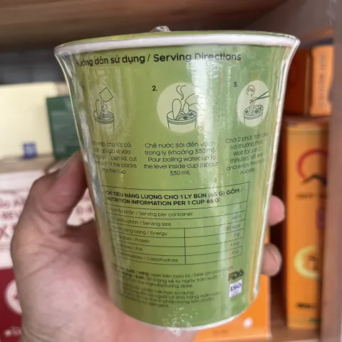 Bún gạo lứt ăn liền ly 65g dành cho người tiểu đường, ăn kiêng, ăn chay
