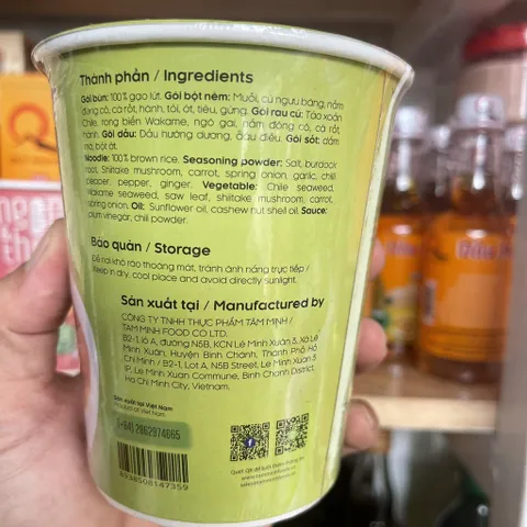 Bún gạo lứt ăn liền ly 65g dành cho người tiểu đường, ăn kiêng, ăn chay