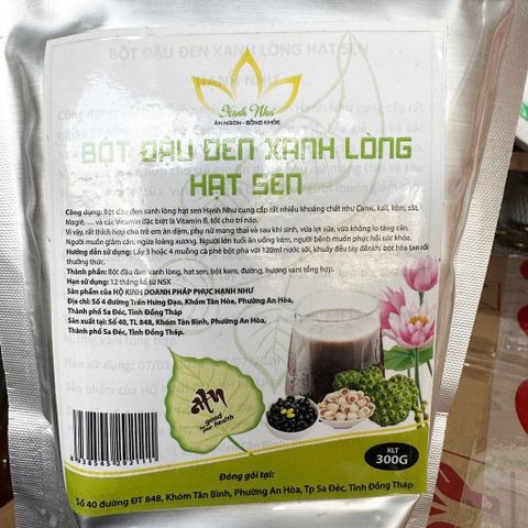 Bột đậu đen xanh lòng hạt sen Hạnh Như 300g
