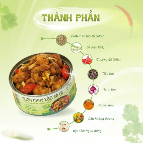 Sườn chay xào sả ớt Tâm Minh Foods hộp 100g