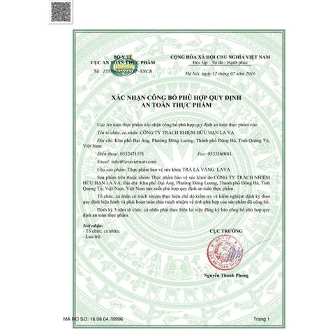 Trà Lá vằng Lava hộp 30 túi lọc