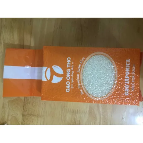 Gạo Nhật Japonica 1Kg - Gạo Ông Thọ - Gạo Hạt Tròn Đều, Dẻo Mềm, Ngọt Cơm