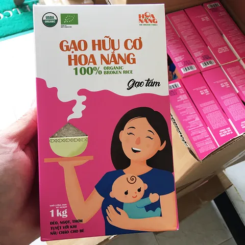 Gạo Tấm Hữu Cơ Hoa Nắng Hộp 1Kg Dẻo ngọt, thơm tự nhiên