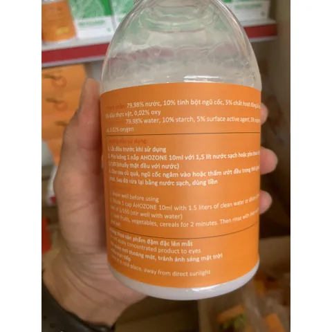 [Date mới] Nước Rửa Rau Củ Quả Thực Phẩm AHOZONE chai 500ml- [Quy Nguyên phân phối]