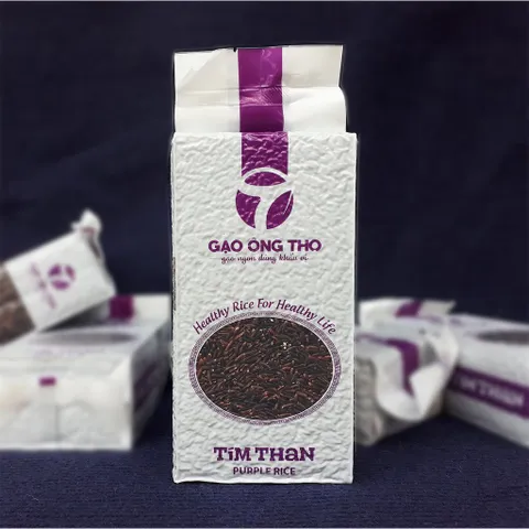 Gạo Lứt Tím Than Ông Thọ 1Kg -Cơm thơm mềm dẻo, tốt cho người tiểu đường, giảm cân