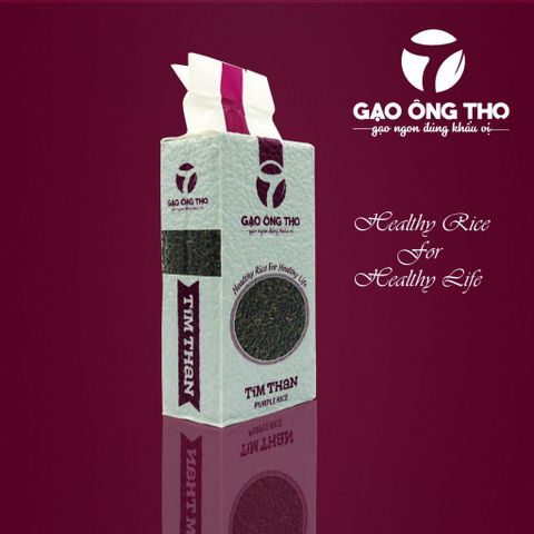 Gạo Lứt Tím Than Ông Thọ 1Kg -Cơm thơm mềm dẻo, tốt cho người tiểu đường, giảm cân