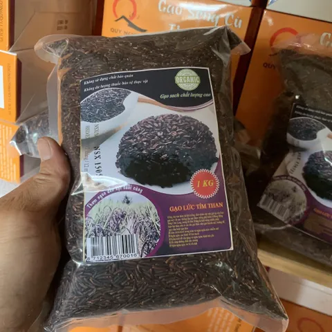 Gạo Lứt Tím Than hữu cơ loại 1 túi 1kg