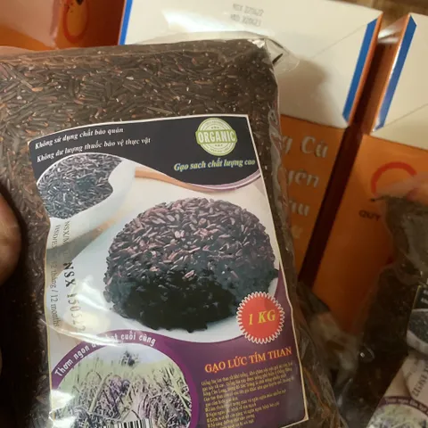 Gạo Lứt Tím Than hữu cơ loại 1 túi 1kg