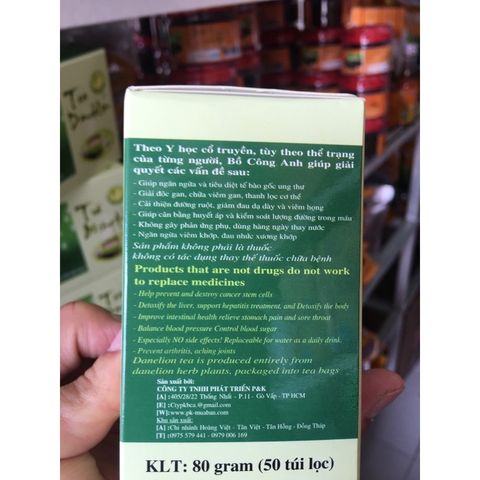Trà Bồ Công Anh-Nhàu-Mè TARAXA TEA hộp 50 túi lọc