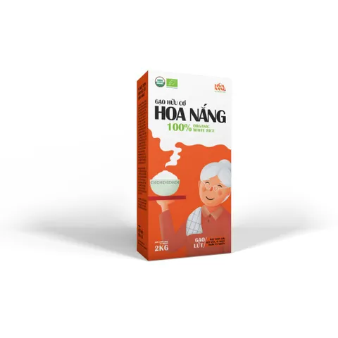 Gạo Lứt Hữu Cơ Hoa Nắng Hộp 2Kg - Hạt thon dài, màu nâu, dẻo bùi, vị ngọt tự nhiên