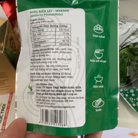 Rong biển sấy Wakame 20g- Nấu canh súp, hàng Nhật