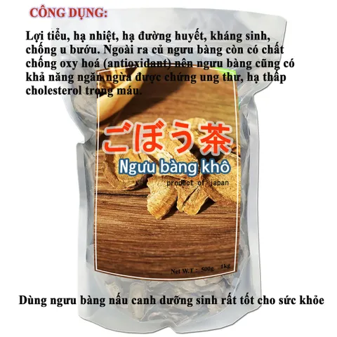 Củ Ngưu Báng Khô Nhật 1 kg