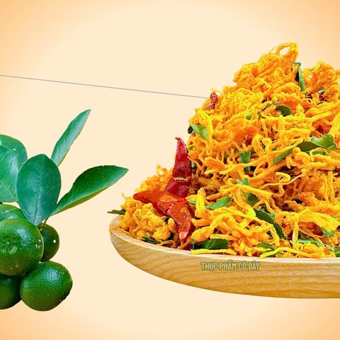 Khô gà lá chanh, 100% từ thịt gà tươi, được làm thủ công hương vị truyền thống