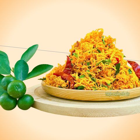 Khô gà lá chanh, 100% từ thịt gà tươi, được làm thủ công hương vị truyền thống