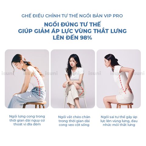 [BẢN VIP PRO] Ghế Công Thái Học Điều Chỉnh Tư Thế Ngồi Isuni Chống Gù Lưng Cho Bà Bầu, Dân Văn Phòng