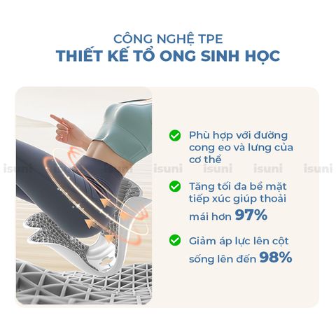 [BẢN VIP PRO] Ghế Công Thái Học Điều Chỉnh Tư Thế Ngồi Isuni Chống Gù Lưng Cho Bà Bầu, Dân Văn Phòng