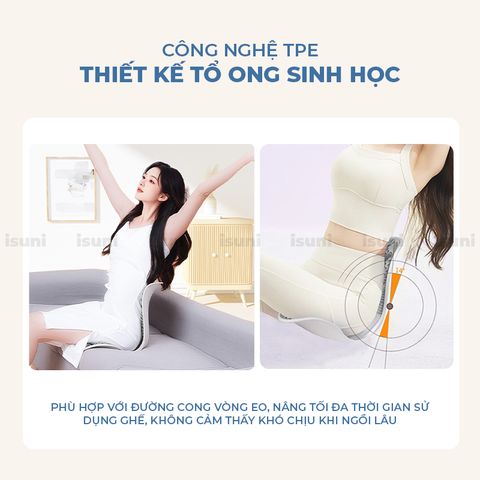 [BẢN VIP PRO] Ghế Công Thái Học Điều Chỉnh Tư Thế Ngồi Isuni Chống Gù Lưng Cho Bà Bầu, Dân Văn Phòng