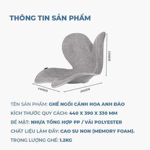 [Bản Sakura] Ghế Điều Chỉnh Tư Thế Ngồi Isuni Chống Gù Lưng, Ghế Công Thái Học Giảm Đau Mỏi Lưng, Hông 772370