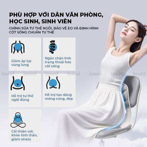 [BẢN SEASHELL] Ghế Công Thái Học ISUNI  Phù Hợp Cho Trẻ Em, Học Sinh - Chỉnh Dáng Ngồi Cao 772380