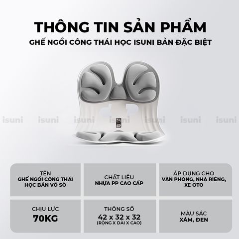 [BẢN SEASHELL] Ghế Công Thái Học ISUNI  Phù Hợp Cho Trẻ Em, Học Sinh - Chỉnh Dáng Ngồi Cao 772380