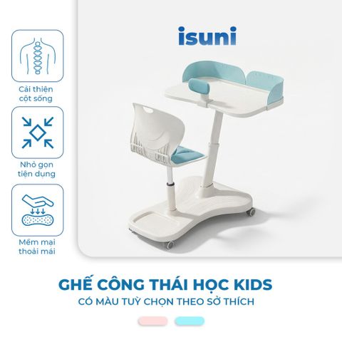 Bộ Bàn Ghế Ngồi Học Cho Trẻ Em Chống Gù ISUNI - Điều Chỉnh Độ Cao, Khung Thép Chắc Chắn, Bánh Xe Tự Khóa An Toàn 772385