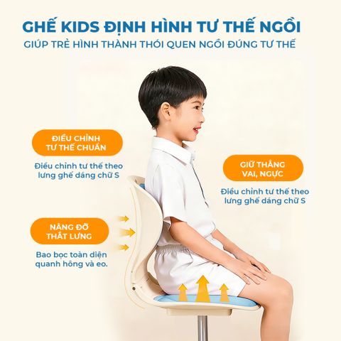 Bộ Bàn Ghế Ngồi Học Cho Trẻ Em Chống Gù ISUNI - Điều Chỉnh Độ Cao, Khung Thép Chắc Chắn, Bánh Xe Tự Khóa An Toàn 772385