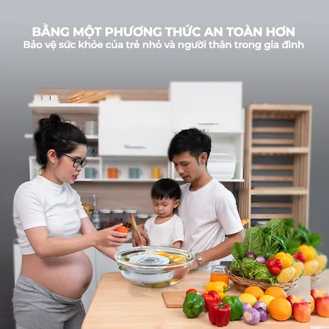 Máy Làm Sạch Và Khử Khuẩn Thực Phẩm ISUNI Nhỏ Gọn Công Nghệ Hydroxyl Kép An Toàn, Kháng Nước IPX7 772394