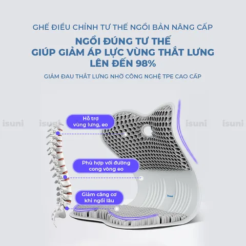 [BẢN VIP] Ghế Công Thái Học Điều Chỉnh Tư Thế Ngồi Chống Gù Lưng, Hỗ Trợ Cột Sống, Vai Cho Nam Nữ