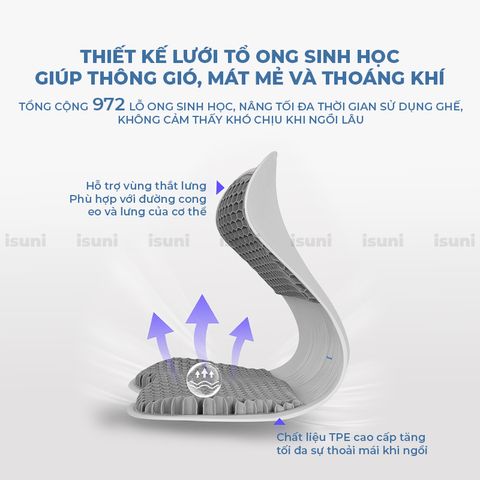 [BẢN CHO NGƯỜI CAO TRÊN 1M7] Ghế Điều Chỉnh Tư Thế ISUNI, Chỉnh Dáng Ngồi Giúp Giảm Đau Lưng Đáng Kể 772424