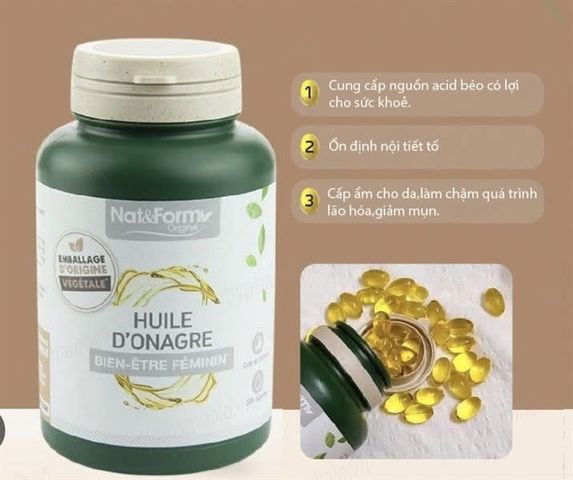 Viên uống tinh dầu Hoa Anh Thảo Pháp Nat & Form Huile D'onagre 200 viên