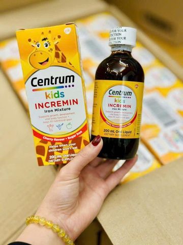 Vitamin hỗ trợ trẻ biếng ăn Centrum Kids Incremin 200ml Úc cho trẻ từ 6 tháng - 2 tuổi bổ sung Lysine ,Sắt,Vitamin B kích thích vị giác ăn ngon hấp thu dinh dưỡng phát triển chiều cao