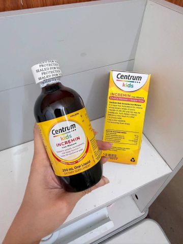 Vitamin hỗ trợ trẻ biếng ăn Centrum Kids Incremin 200ml Úc cho trẻ từ 6 tháng - 2 tuổi bổ sung Lysine ,Sắt,Vitamin B kích thích vị giác ăn ngon hấp thu dinh dưỡng phát triển chiều cao