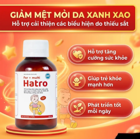 Siro bổ sung sắt và Vitamin nhóm B, giảm nguy cơ thiếu máu cho trẻ Fer + Multi Hatro (120ml)
