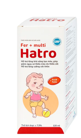 Siro bổ sung sắt và Vitamin nhóm B, giảm nguy cơ thiếu máu cho trẻ Fer + Multi Hatro (120ml)