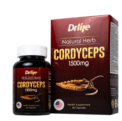 Viên uống Đông Trùng Hạ Thảo tăng cường sức đề kháng, giảm mệt mỏi DrLife Cordyceps 1500mg (60 viên)