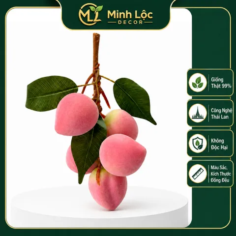 Chùm đào tiên 5 trái/ chùm trang trí Cao Cấp | Trái Cây Nhựa foam, Trái Cây trang trí, Trái Cây Mô Hình