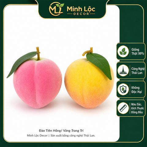 Trái Đào Tiên Hồng/ Vàng trang trí | Trái Cây Nhựa foam, Trái Cây trang trí, Trái Cây Mô Hình