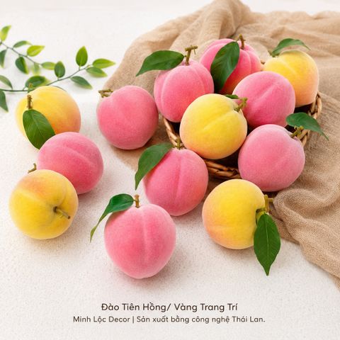 Trái Đào Tiên Hồng/ Vàng trang trí | Trái Cây Nhựa foam, Trái Cây trang trí, Trái Cây Mô Hình