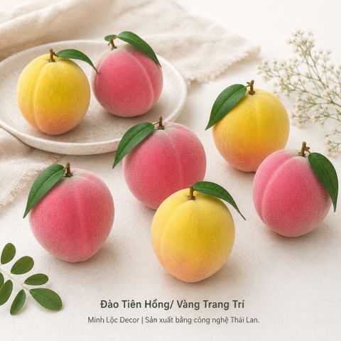 Trái Đào Tiên Hồng/ Vàng trang trí | Trái Cây Nhựa foam, Trái Cây trang trí, Trái Cây Mô Hình