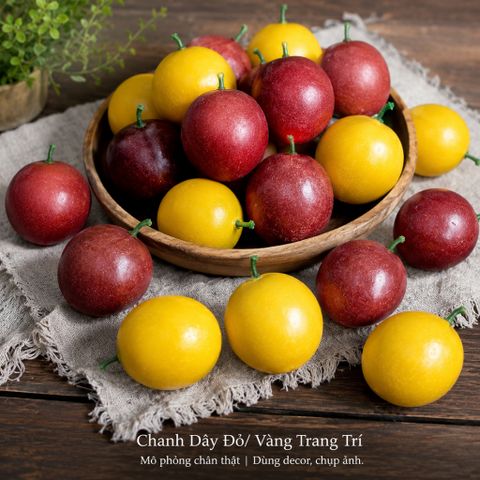 Trái cây giả, 1 trái chanh dây, trái cây mô hình, quả giả - trang trí nhà cửa