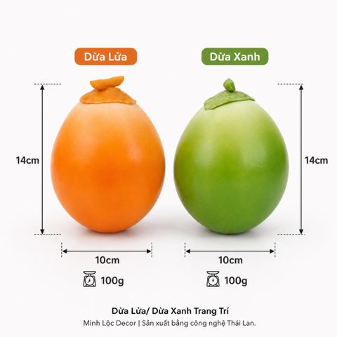 Trái Dừa Lửa/ Dừa Xanh trang trí Cao cấp | Trái Cây Nhựa foam, Trái Cây trang trí, Trái Cây Mô Hình