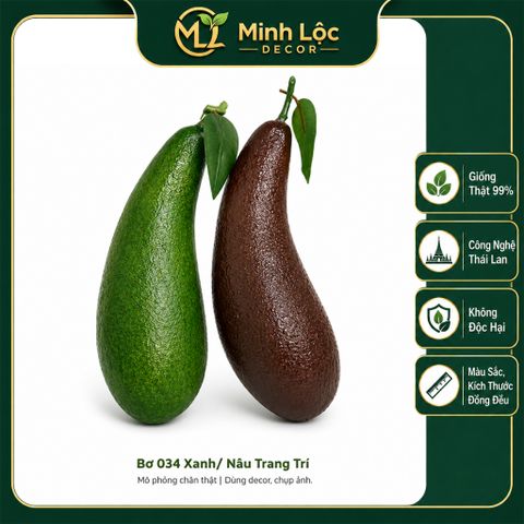Trái cây giả, 1 trái bơ 034, trái cây mô hình, quả giả - trang trí nhà cửa