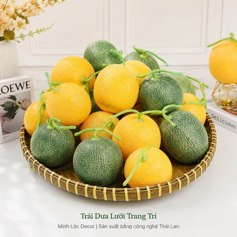 Trái Dưa Lưới trang trí Xanh/ Vàng Trang Trí Cao Cấp | Trái Cây Nhựa foam, Trái Cây trang trí, Trái Cây Mô Hình