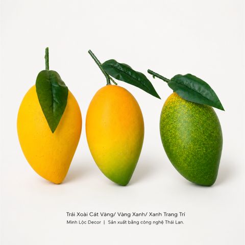 Trái Xoài Cát Vàng/ Vành Xanh/ Xanh trang trí Cao cấp | Trái Cây Nhựa foam, Trái Cây trang trí, Trái Cây Mô Hình