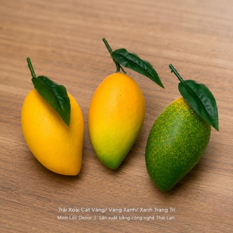Trái Xoài Cát Vàng/ Vành Xanh/ Xanh trang trí Cao cấp | Trái Cây Nhựa foam, Trái Cây trang trí, Trái Cây Mô Hình