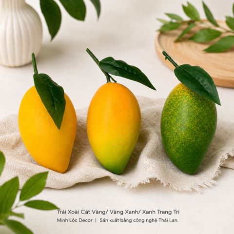 Trái Xoài Cát Vàng/ Vành Xanh/ Xanh trang trí Cao cấp | Trái Cây Nhựa foam, Trái Cây trang trí, Trái Cây Mô Hình