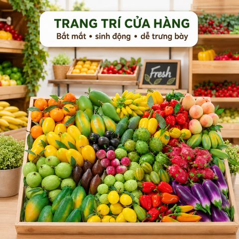 Trái cây giả, trái cây mô hình, quả giả, trang trí nhà cửa hàng quán, gắn lên cây