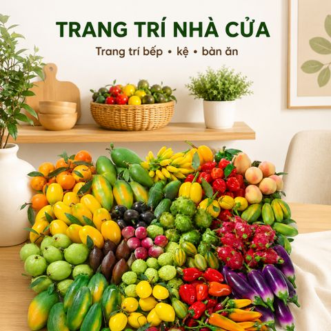 Trái cây giả, trái cây mô hình, quả giả, trang trí nhà cửa hàng quán, gắn lên cây